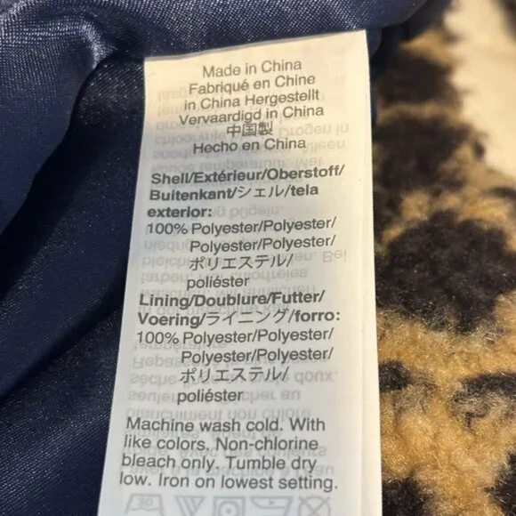 J. Crew Animal Print Teddy Jacket Medium - Picture 4 of 4